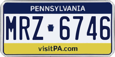 PA license plate MRZ6746