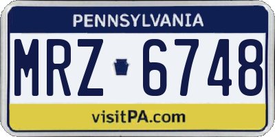 PA license plate MRZ6748