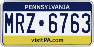 PA license plate MRZ6763