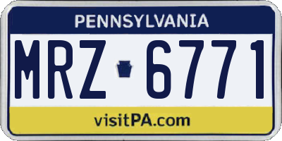 PA license plate MRZ6771