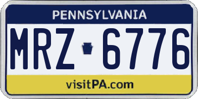 PA license plate MRZ6776