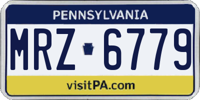 PA license plate MRZ6779