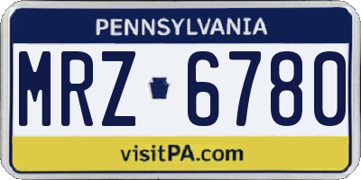 PA license plate MRZ6780