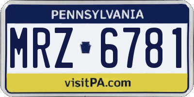 PA license plate MRZ6781