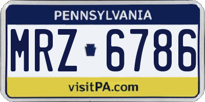 PA license plate MRZ6786