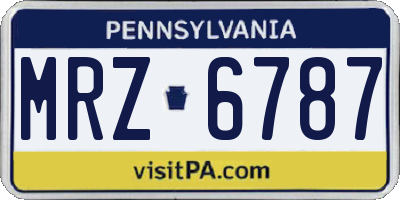PA license plate MRZ6787