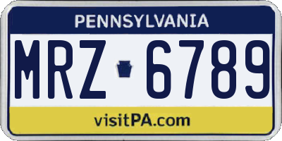 PA license plate MRZ6789