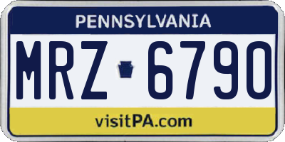 PA license plate MRZ6790
