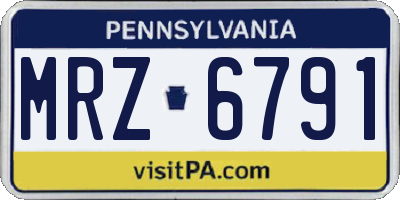 PA license plate MRZ6791