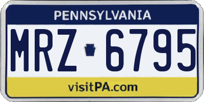 PA license plate MRZ6795