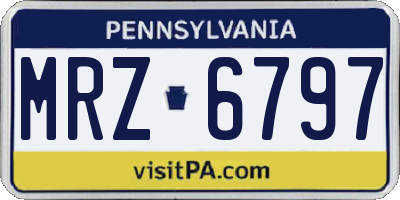 PA license plate MRZ6797