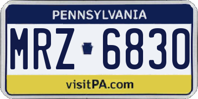 PA license plate MRZ6830