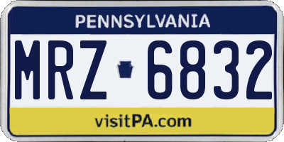 PA license plate MRZ6832