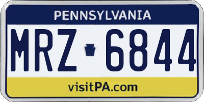 PA license plate MRZ6844