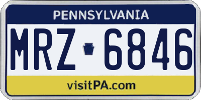 PA license plate MRZ6846