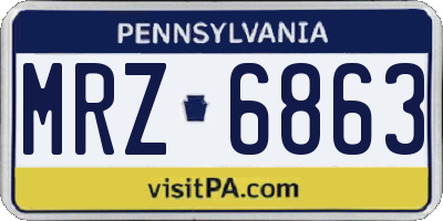 PA license plate MRZ6863