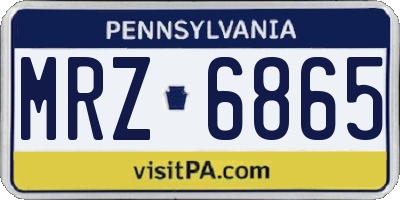 PA license plate MRZ6865