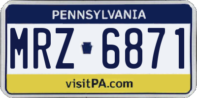 PA license plate MRZ6871