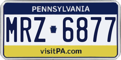 PA license plate MRZ6877
