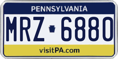 PA license plate MRZ6880
