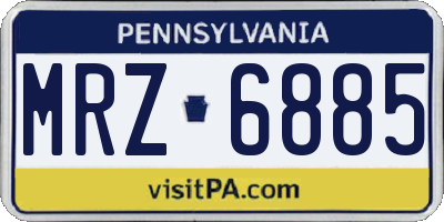 PA license plate MRZ6885