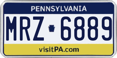 PA license plate MRZ6889