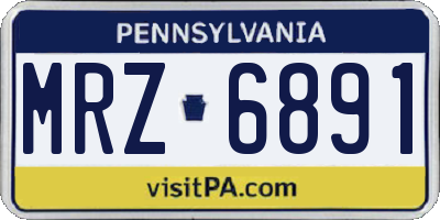 PA license plate MRZ6891
