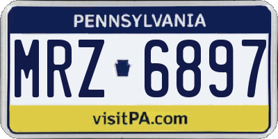 PA license plate MRZ6897