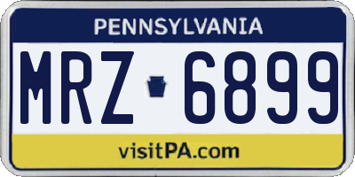 PA license plate MRZ6899