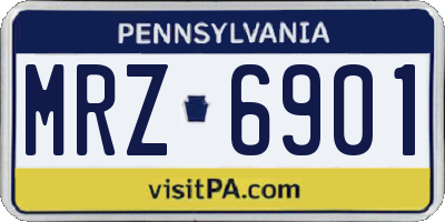 PA license plate MRZ6901