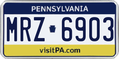 PA license plate MRZ6903