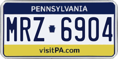 PA license plate MRZ6904