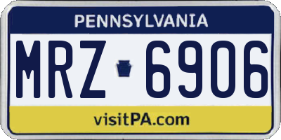 PA license plate MRZ6906