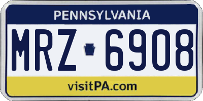 PA license plate MRZ6908