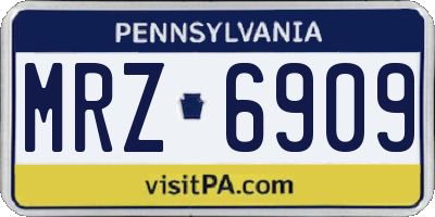 PA license plate MRZ6909