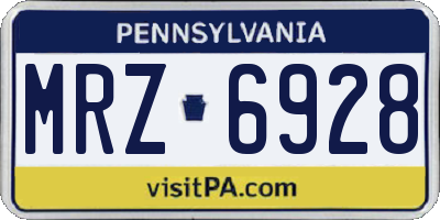PA license plate MRZ6928