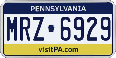 PA license plate MRZ6929