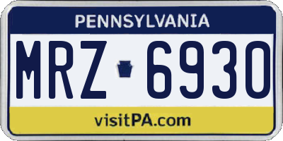 PA license plate MRZ6930