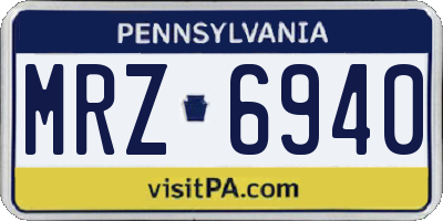 PA license plate MRZ6940