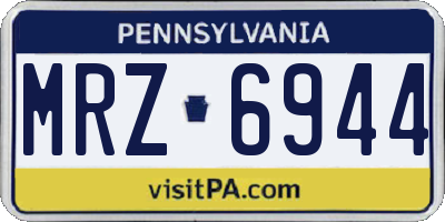 PA license plate MRZ6944