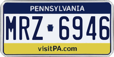 PA license plate MRZ6946