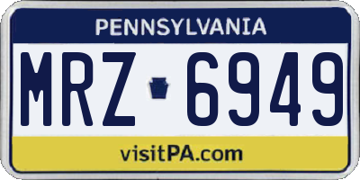 PA license plate MRZ6949