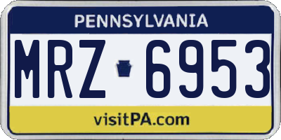 PA license plate MRZ6953