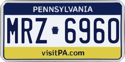 PA license plate MRZ6960
