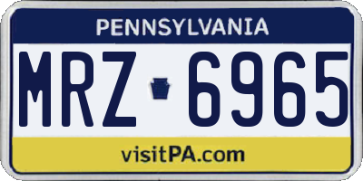 PA license plate MRZ6965