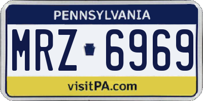 PA license plate MRZ6969