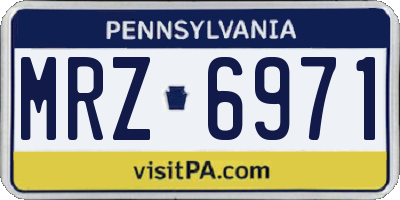 PA license plate MRZ6971