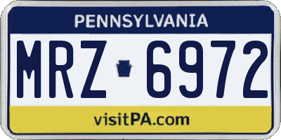 PA license plate MRZ6972