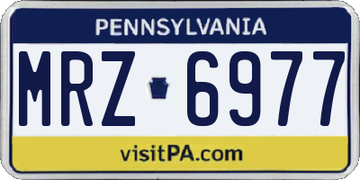 PA license plate MRZ6977