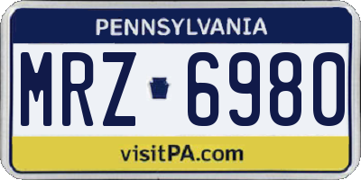 PA license plate MRZ6980